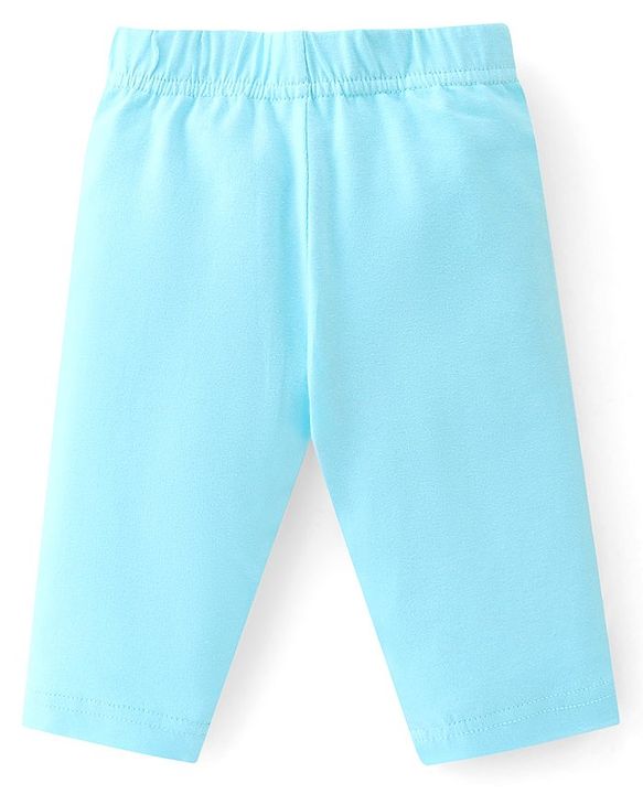 Babyhug Cotton Lycra Knit Three Fourth Legging Polka Dot Print Pack of 3 - Pink & Blue