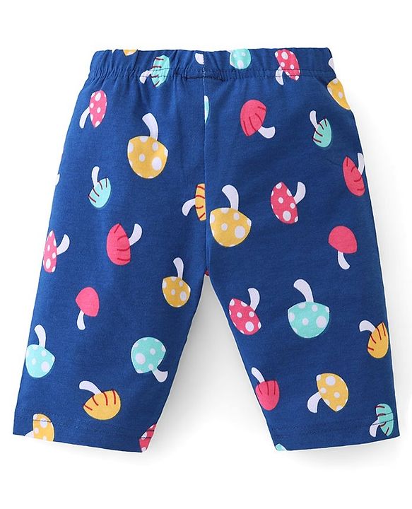 Babyhug Cotton  Lycra Knit Three Fourth Leggings with Polka Dot & Heart Print Pack of 3 - Multicolour