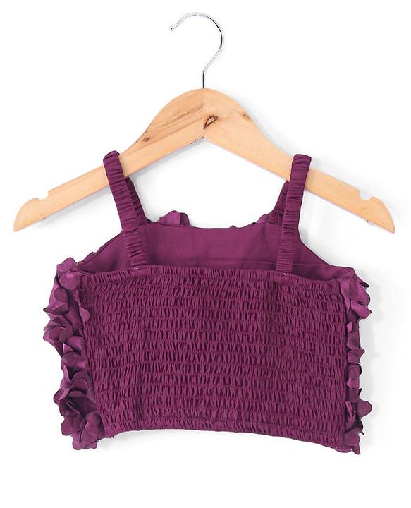 Babyhug Sleeveless Net Flowered Choli & Lehenga with Dupatta - Purple