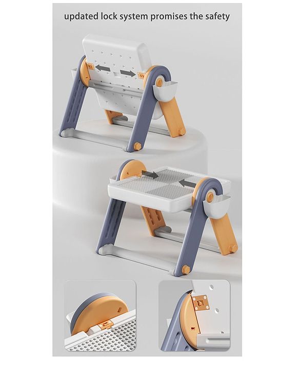 Babyhug 7-in-1 Multifunctional Block Table and Chair Set - Multicolour