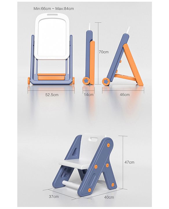 Multifunctional Block Drawing Table  Multicolor| Foldable Easel Board| Anti-glare Nanometer Coating| Comfortable Chair| With Wheels & Storage| Adjustable Height| Easy to Wipe