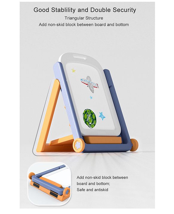 Multifunctional Block Drawing Table  Multicolor| Foldable Easel Board| Anti-glare Nanometer Coating| Comfortable Chair| With Wheels & Storage| Adjustable Height| Easy to Wipe
