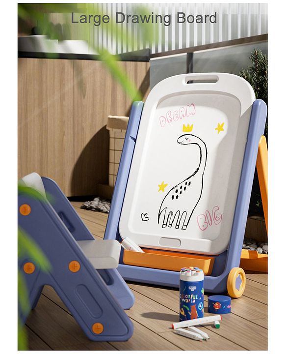 Multifunctional Block Drawing Table  Multicolor| Foldable Easel Board| Anti-glare Nanometer Coating| Comfortable Chair| With Wheels & Storage| Adjustable Height| Easy to Wipe