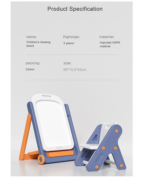 Multifunctional Block Drawing Table  Multicolor| Foldable Easel Board| Anti-glare Nanometer Coating| Comfortable Chair| With Wheels & Storage| Adjustable Height| Easy to Wipe