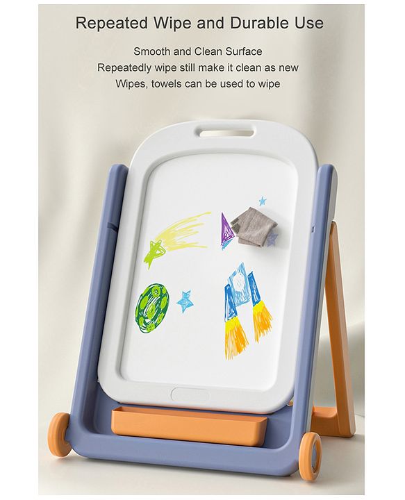 Multifunctional Block Drawing Table  Multicolor| Foldable Easel Board| Anti-glare Nanometer Coating| Comfortable Chair| With Wheels & Storage| Adjustable Height| Easy to Wipe