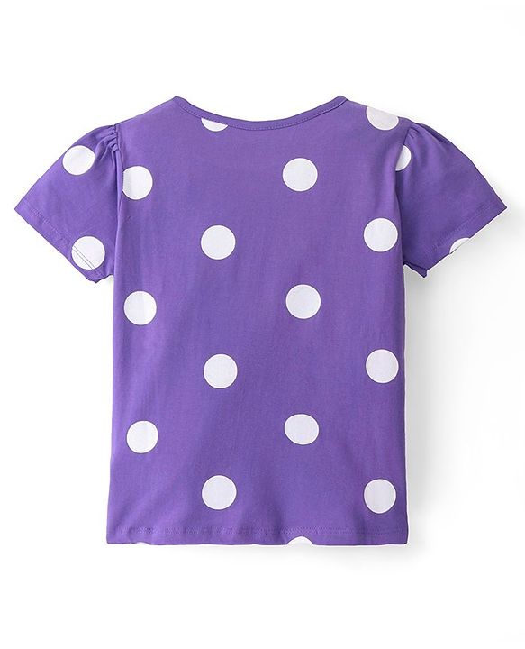 Pine Kids Half Sleeves Night Suit Polka Dot Print - Passion Flower