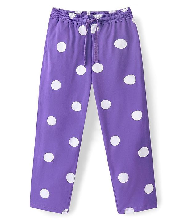 Pine Kids Half Sleeves Night Suit Polka Dot Print - Passion Flower