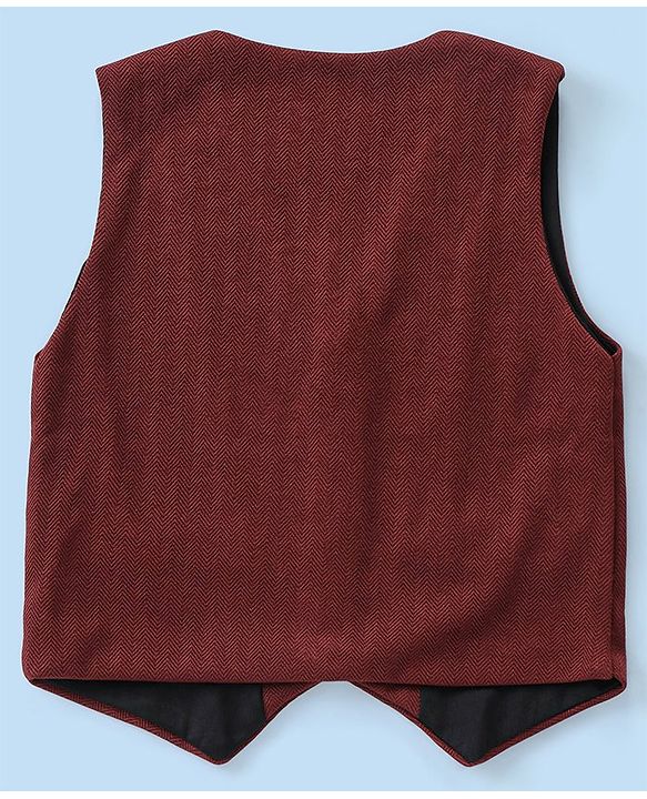 Babyhug Half Sleeves Party Suit with Bow - Maroon