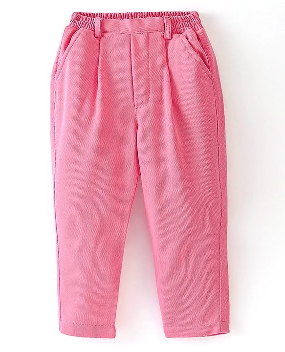 Babyhug Knitted Solid Colour Waistcoat Set With Full Sleeves Shirt- Pink
