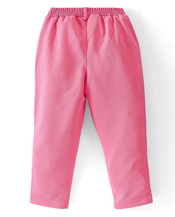 Babyhug Knitted Solid Colour Waistcoat Set With Full Sleeves Shirt- Pink