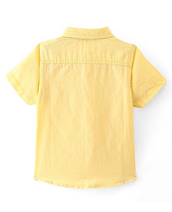 Babyhug Linen Woven Half Sleeves Solid Shirt - Yellow