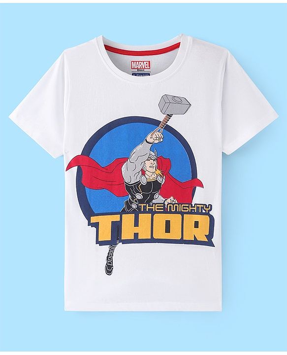 Pine Kids Marvel Half Sleeve T-Shirt with Avengers Graphics Pack Of 3 - Red White & Yellow