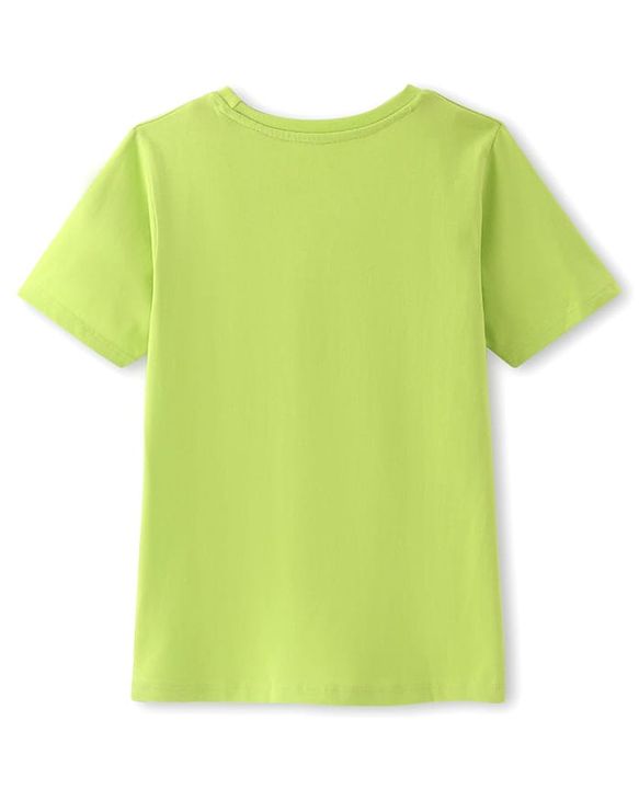 Pine Kids Disney 100% Cotton Knit Half Sleeve T-Shirt with Mickey Mouse Family Graphics - Green