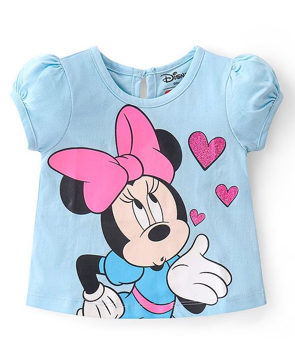 Babyhug Disney Cotton Knit Half Sleeves Top with Minnie Mouse Print Pack of 3 - Multicolor