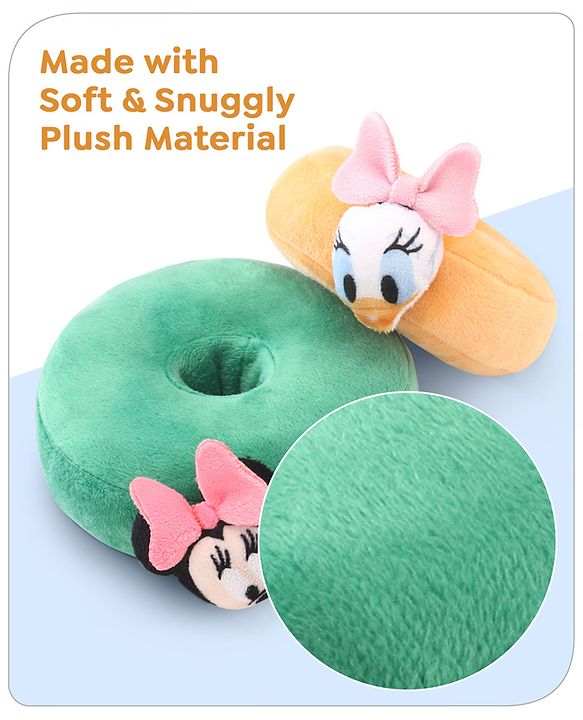 Babyhug 5 Pcs Disney Mickey And Friends Plush Stacking Ring Toy| 4 Rings and 1 Base Soft Stacking Toy| STEM Montessori Learning Toy for 1 - 3 Years Kids| Boost Motor Skills Creativity & Hand Eye Co-ordination| BIS Certified