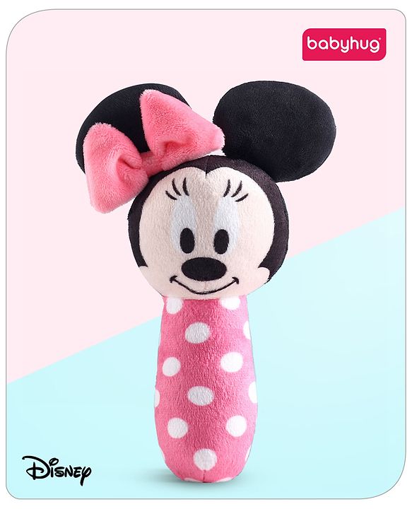 Babyhug Disney Soft Minnie Mouse Squeaker Baby Rattle - Pink