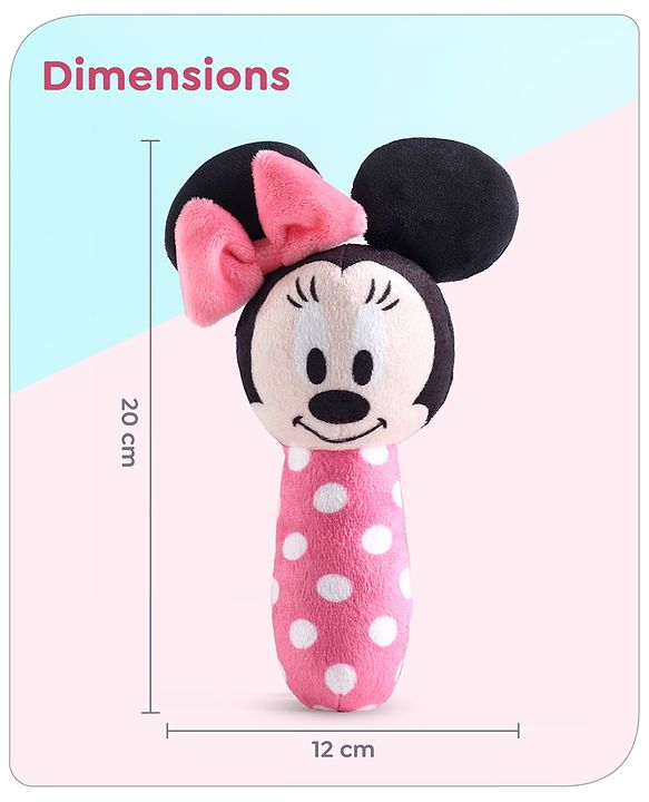 Babyhug Disney Soft Minnie Mouse Squeaker Baby Rattle - Pink