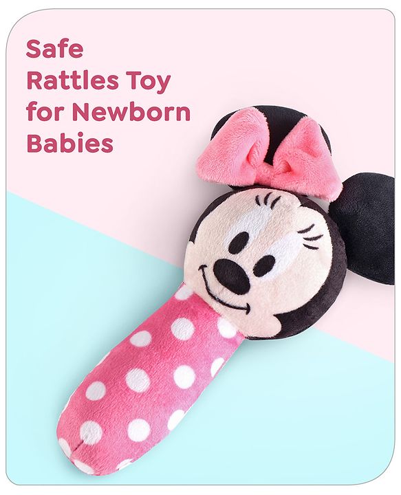 Babyhug Disney Soft Minnie Mouse Squeaker Baby Rattle - Pink