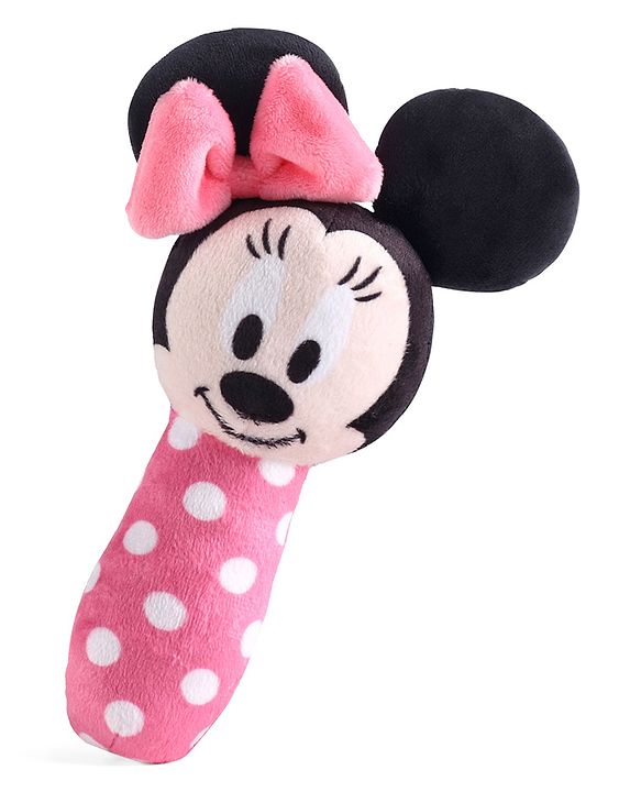Babyhug Disney Soft Minnie Mouse Squeaker Baby Rattle - Pink
