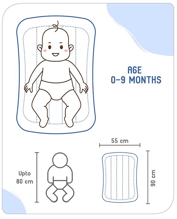 Babyhug Cotton Mattress Set with Mosquito Net Fox Print- Pista Green