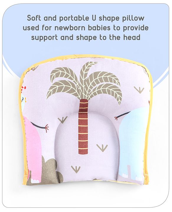 Babyhug Cotton Mattress Set with Mosquito Net Fox Print- Pista Green