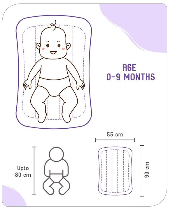 Babyhug Cotton Mattress Set with Mosquito Net Fox Print- Pista Green