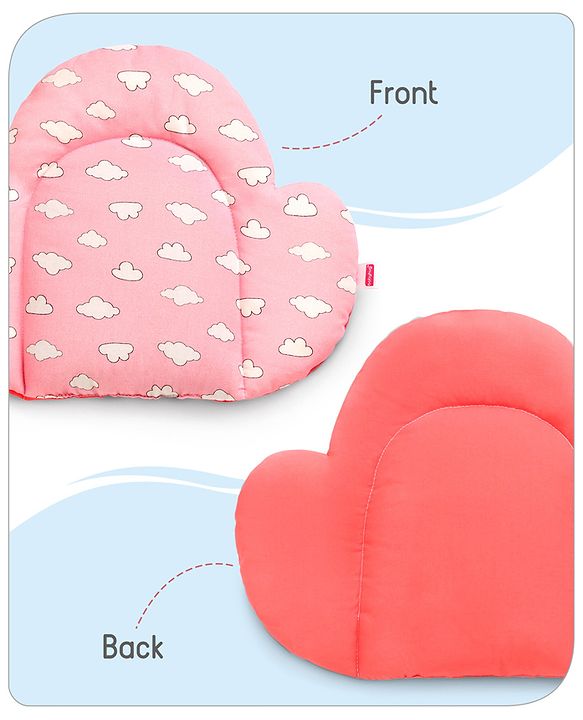 Babyhug Cloud Shaped Head Shaping Rai ( Mustard Seed ) Pillow Cloud Print- Pink