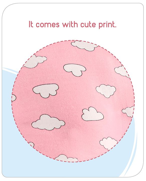 Babyhug Cloud Shaped Head Shaping Rai ( Mustard Seed ) Pillow Cloud Print- Pink