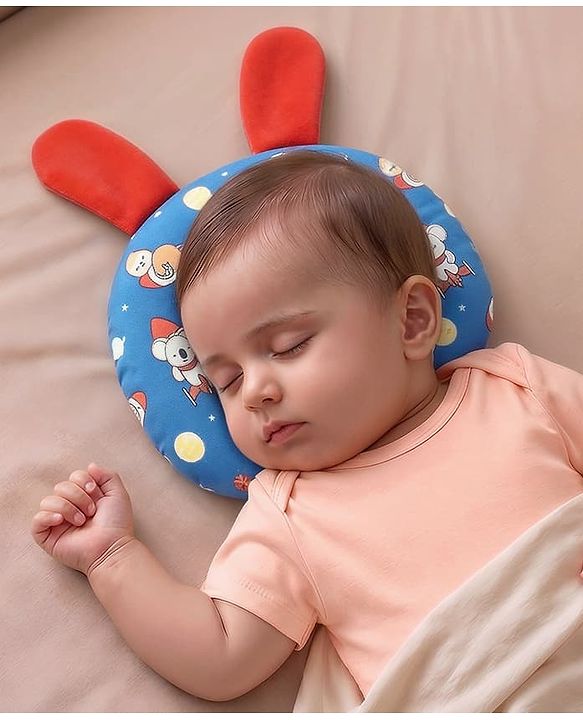 Babyhug Cloud Shaped Head Shaping Rai ( Mustard Seed ) Pillow Cloud Print- Pink
