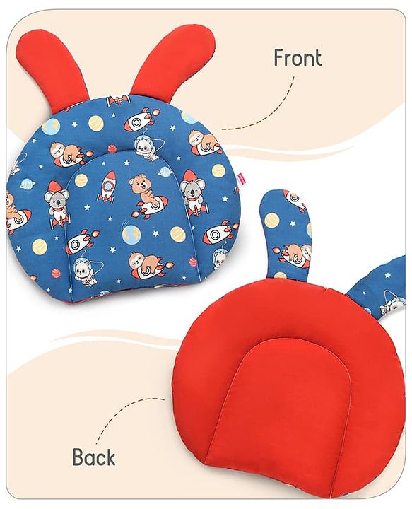 Babyhug Cloud Shaped Head Shaping Rai ( Mustard Seed ) Pillow Cloud Print- Pink