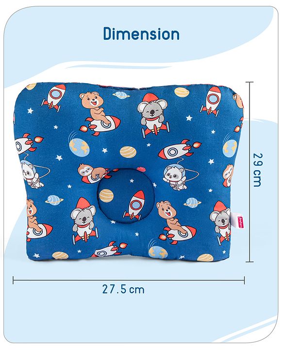 Babyhug Rectangular Head Shaping Neck Pillow Cloud Print- Pink