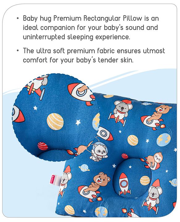 Babyhug Rectangular Head Shaping Neck Pillow Cloud Print- Pink