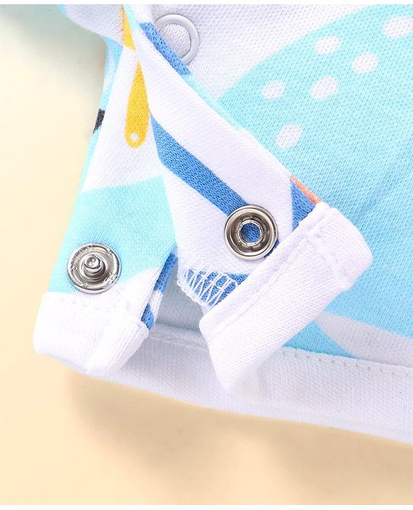 Babyhug 100% Cotton Knit Half Sleeves Romper with Tree Print Pack of 2 - Multicolour