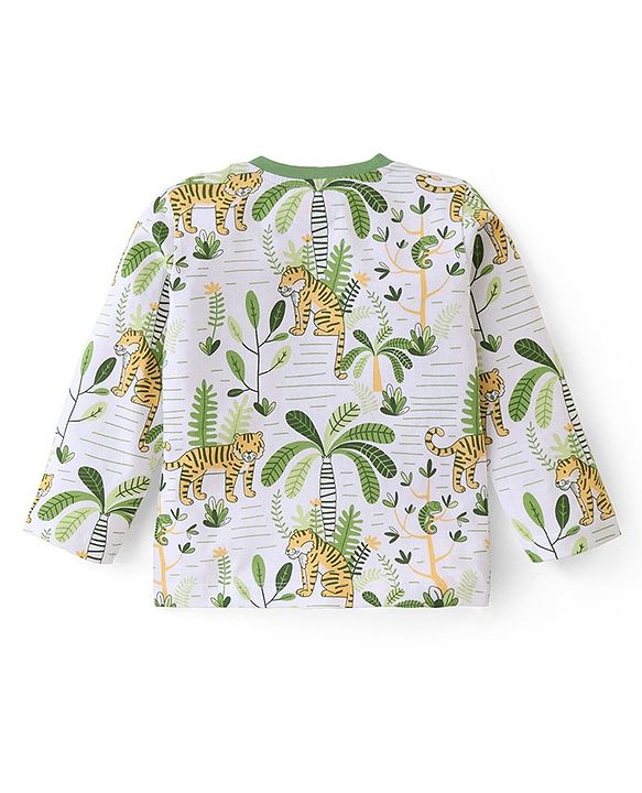 Babyhug Cotton Knit Full Sleeves Night Suit With Tiger Print Pack Of 2 - Multicolor