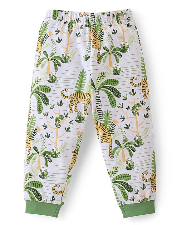 Babyhug Cotton Knit Full Sleeves Night Suit With Tiger Print Pack Of 2 - Multicolor