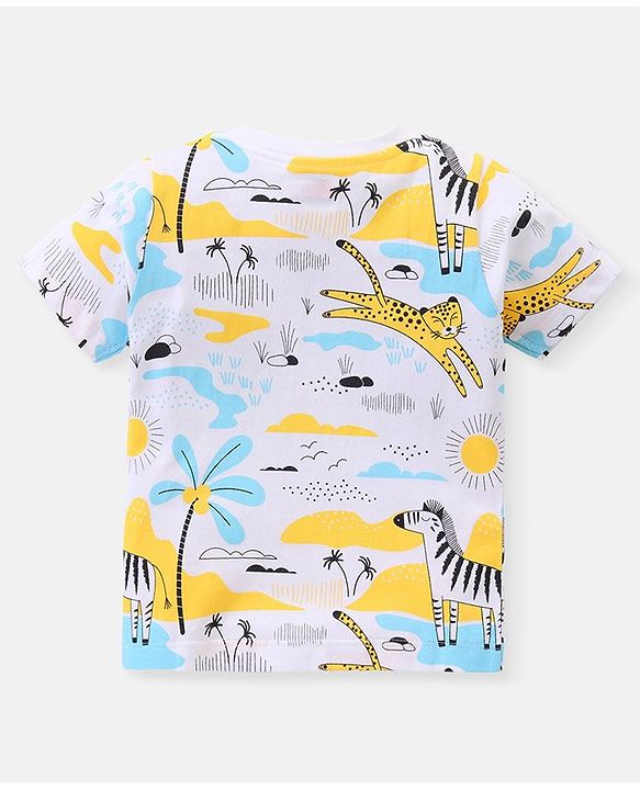 Babyhug Cotton Knit Full Sleeves Night Suit With Animal Print Pack Of 2 - Multicolor