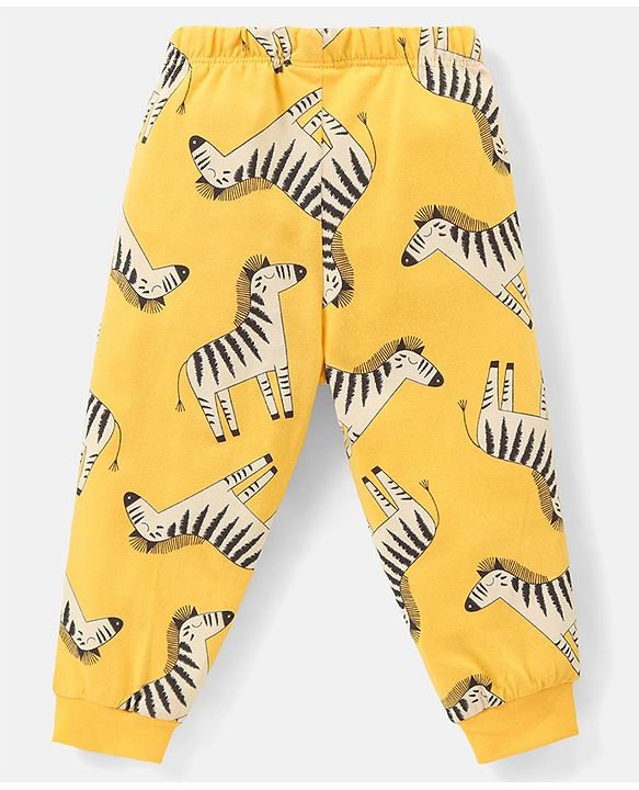 Babyhug Cotton Knit Full Sleeves Night Suit With Animal Print Pack Of 2 - Multicolor