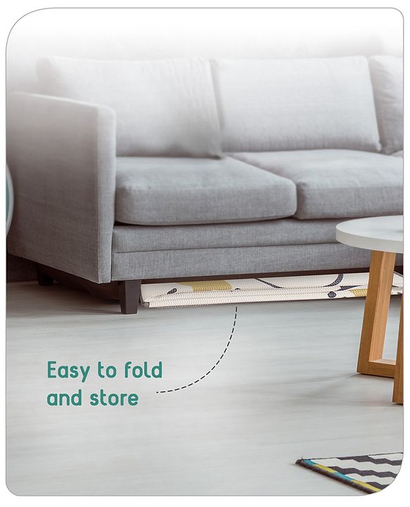 Babyhug Premium Reversible Foldable Waterproof Floor mat- 6 ft x 4 ft| Thickness 8mm|Space Theme|Colorful|Learn and Play Mat|Soft Foam Mat|Baby Massage|Easy to Carry Bag|0-12 Years|BIS Certified