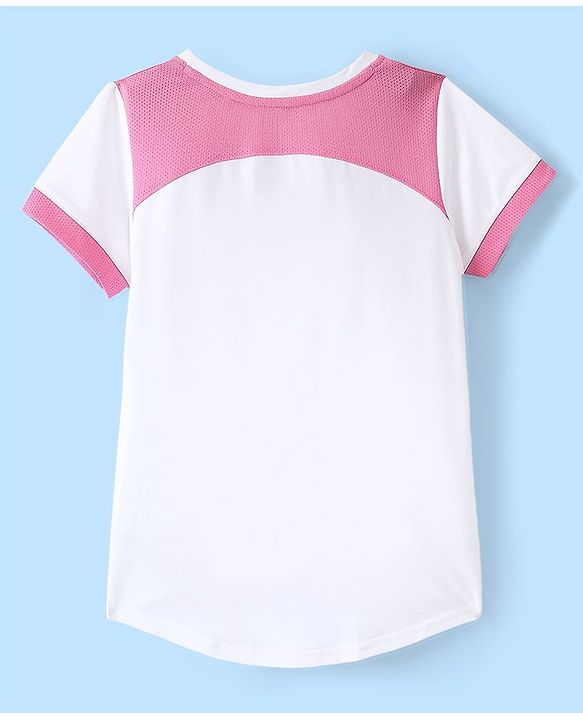Pine Active High Stretch Skin Friendly Half Sleeves T-Shirt -White