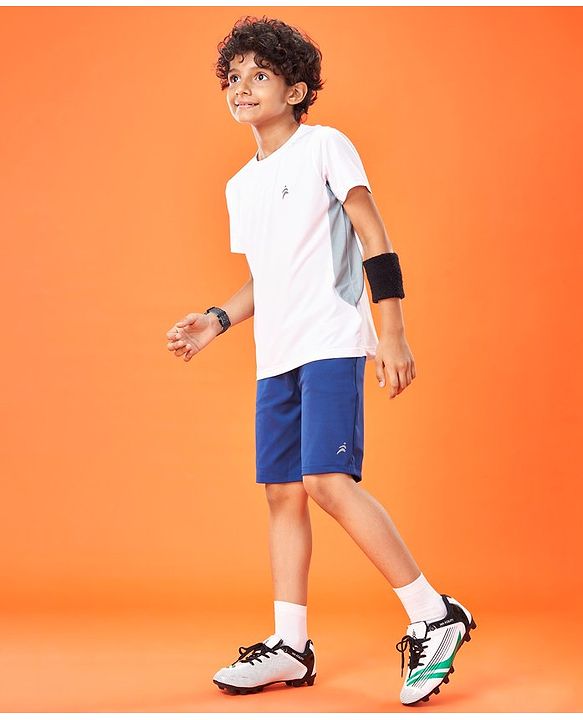 Pine Active High Stretch Skin Friendly Half Sleeves T-Shirt -White