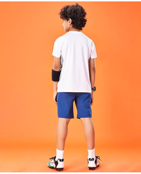 Pine Active High Stretch Skin Friendly Half Sleeves T-Shirt -White