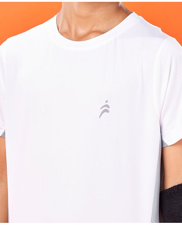Pine Active High Stretch Skin Friendly Half Sleeves T-Shirt -White