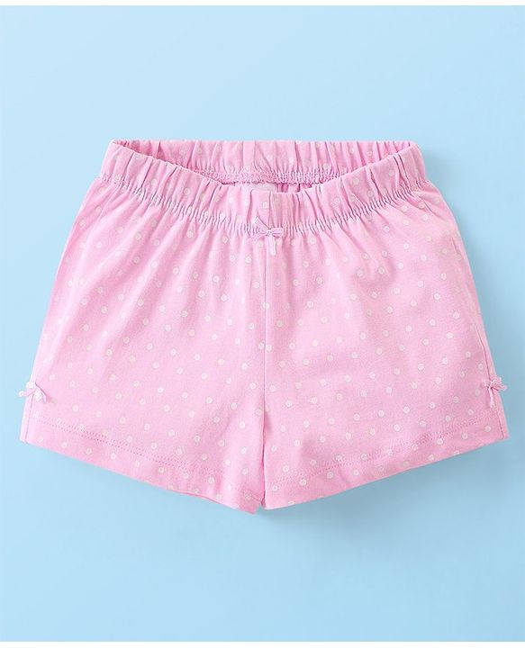 Babyhug Cotton Knit Single Jersey Half Sleeves Night Suit With Snail Print - White & Pink