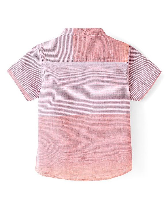 Babyhug Cotton Woven Half Sleeves Striped Kurta Shirt - Multicolor