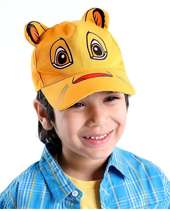 Babyhug Disney Cotton Summer Cap With Lion King Graphics - Yellow