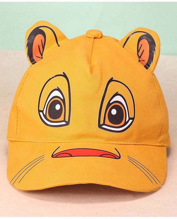 Babyhug Disney Cotton Summer Cap With Lion King Graphics - Yellow