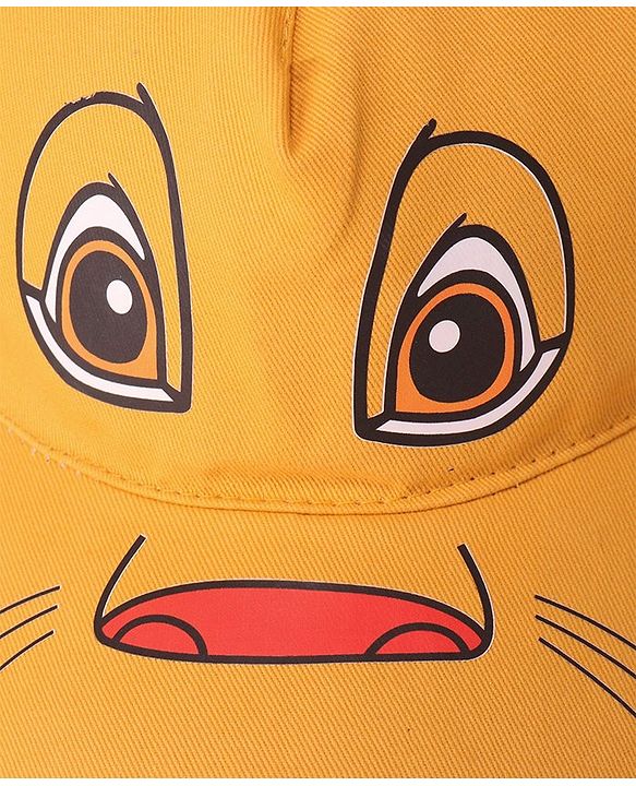 Babyhug Disney Cotton Summer Cap With Lion King Graphics - Yellow