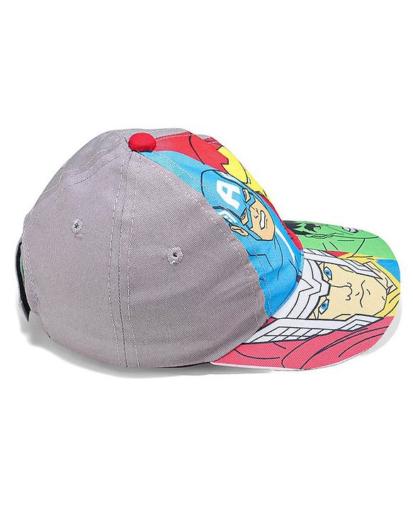 Babyhug Marvel Cotton Summer Cap With Avengers Graphics - Multicolour