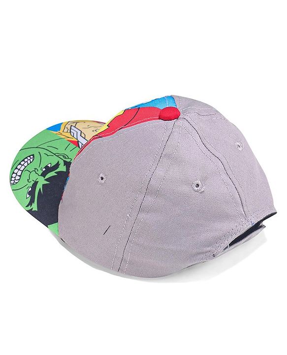 Babyhug Marvel Cotton Summer Cap With Avengers Graphics - Multicolour
