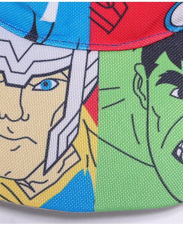 Babyhug Marvel Cotton Summer Cap With Avengers Graphics - Multicolour